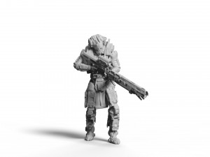 scifi marksman sniper rifle team miniatures 3d print model Modelo de Impressão 3D