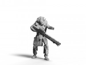 scifi marksman sniper rifle team miniatures 3d print model Modelo de Impressão 3D