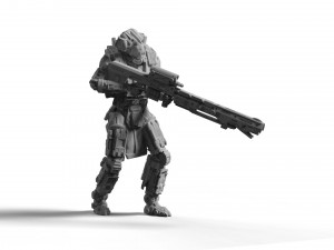 scifi marksman sniper rifle team miniatures 3d print model Modelo de Impressão 3D