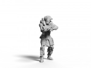 scifi marksman sniper rifle team miniatures 3d print model Modelo de Impressão 3D
