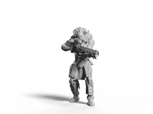 scifi marksman sniper rifle team miniatures 3d print model Modelo de Impressão 3D