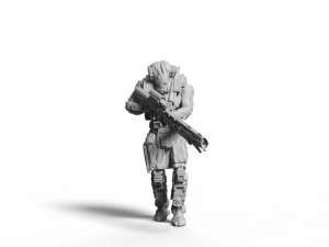 scifi marksman sniper rifle team miniatures 3d print model Modelo de Impressão 3D