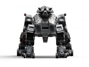 quad mech- crazy horse with rail rifle 3d print model Modelo de Impressão 3D