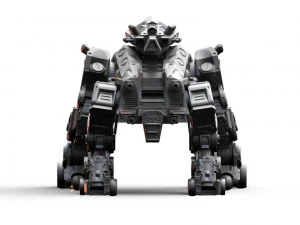 quad mech - cavalo louco com rifle ferrovi&aacute;rio modelo de impress&atilde;o 3D Modelo de Impressão 3D