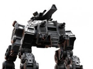 quad mech- crazy horse with rail rifle 3d print model Modelo de Impressão 3D