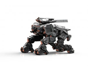 quad mech - cavalo louco com rifle ferrovi&aacute;rio modelo de impress&atilde;o 3D Modelo de Impressão 3D