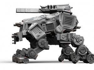 quad mech- crazy horse with rail rifle 3d print model Modelo de Impressão 3D