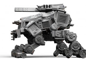 quad mech - cavalo louco com rifle ferrovi&aacute;rio modelo de impress&atilde;o 3D Modelo de Impressão 3D