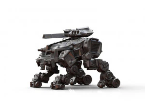quad mech - cavalo louco com rifle ferrovi&aacute;rio modelo de impress&atilde;o 3D Modelo de Impressão 3D