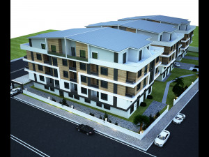 3 blocks building exteriors 3Dモデル