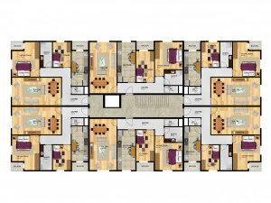 3 blocks building exteriors 3D Model