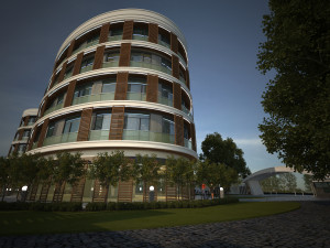 Modern elips otel 3D Model
