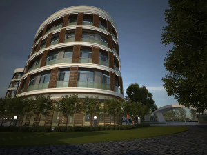 Modern elips otel 3D Model