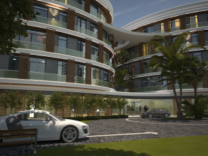 Modern elips otel 3D Model