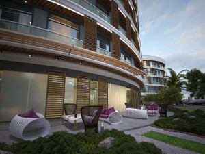 Modern elips otel 3D Model