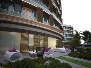 Modern elips otel 3D Model