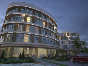 Modern elips otel 3D Model
