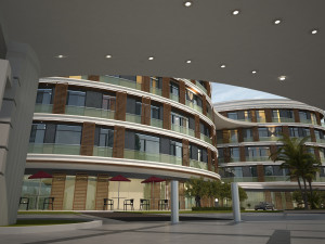 Modern elips otel 3D Model