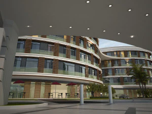 Modern elips otel 3D Model