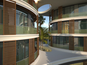 Modern elips otel 3D Model