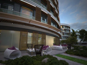 Modern elips otel 3D Model