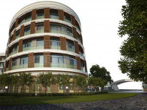 Modern elips otel 3D Model