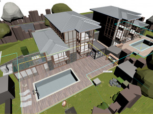 Modern elips otel 3D Model
