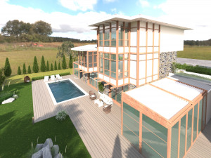 Modern elips otel 3D Model