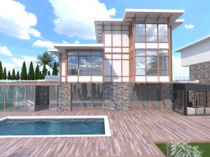 Modern elips otel 3D Model