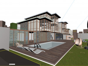 Modern elips otel 3D Model