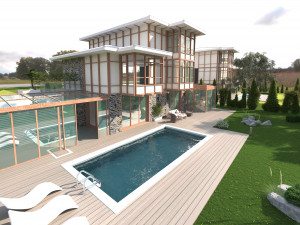 Modern elips otel 3D Model
