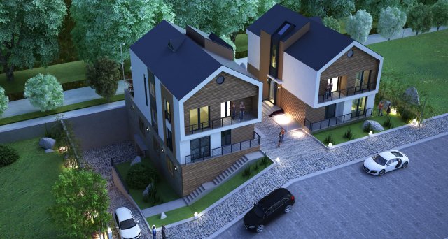VLLA MODERN 7DARCH 3D 모델 .c4d .max .obj .3ds .fbx .stl .blend 