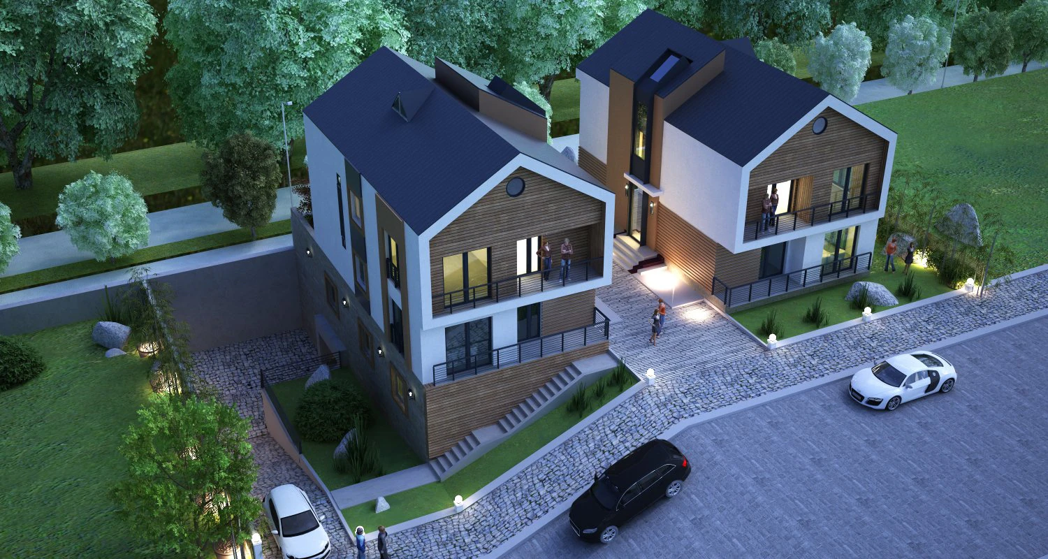 VLLA MODERN 7DARCH 3D Model .c4d .max .obj .3ds .fbx .stl .blend 