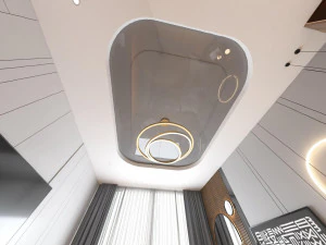 公园中央的医院 S 未来派建筑 3D 模型