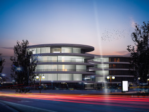HOSPITAL S futuristic building in middle of park Model 3D