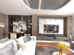 MODERN LIVING ROOM 360 VEW 3D Модель