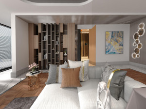 MODERN LIVING ROOM 360 VEW 3D Модель