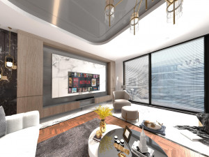 MODERN LIVING ROOM 360 VEW 3D Модель