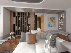 MODERN LIVING ROOM 360 VEW 3D Модель