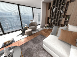 MODERN LIVING ROOM 360 VEW 3D Модель