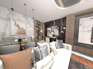 MODERN LIVING ROOM 360 VEW 3D Модель