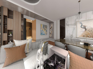 MODERN LIVING ROOM 360 VEW 3D Модель