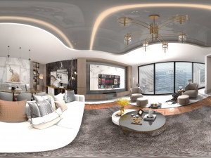 MODERN LIVING ROOM 360 VEW 3D 모델