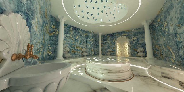 TURKISH BATH 360 VIEW Modello 3D .c4d .max .obj .3ds .fbx .stl .blend 