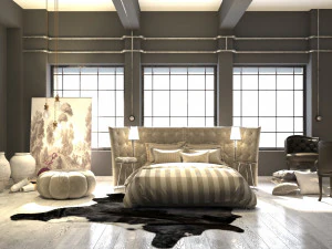 ベッドルーム ロフト リアル 3Dモデル