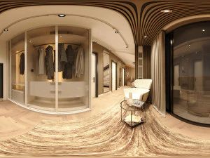 屋根裏部屋のモダンな VLLA 360 ビュー 3Dモデル