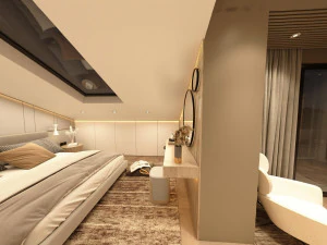 屋根裏部屋のモダンな VLLA 360 ビュー 3Dモデル