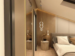 屋根裏部屋のモダンな VLLA 360 ビュー 3Dモデル