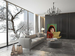 LIVING ROOM WINTER 3D Model
