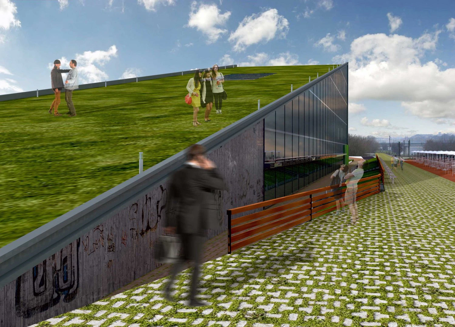 HOTEL GREEN ROOF 3D Model .c4d .max .obj .3ds .fbx .stl .blend 